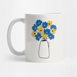 Blue and yellow flowers Mug